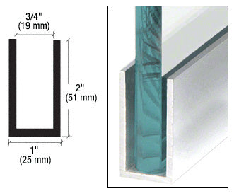 CRL Wet Glaze 2" Deep U-Channel 120" Stock Length