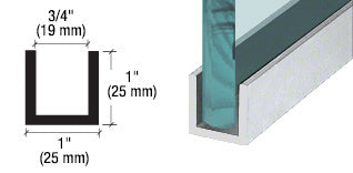 CRL Wet Glaze 1" Deep U-Channel 240" Stock Length