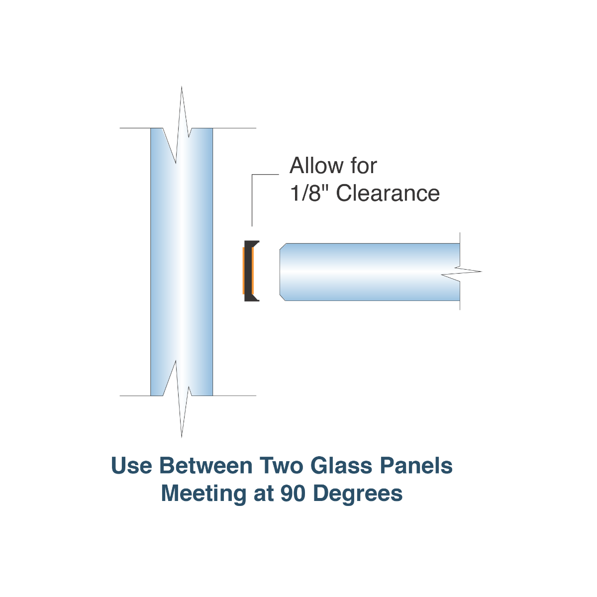 Clear Partition Strip Abutment Joint - 120" Length