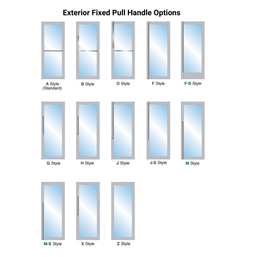 FHC Top Latching Panic Exit Device "A" Exterior Pull Handle RHR Swing 3 Top Aluminum Door Mount Exterior Retainer Plate - Satin Brass