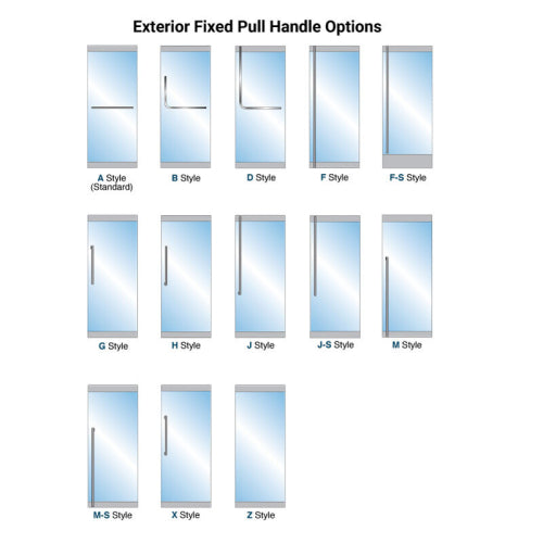 FHC Top Latching Panic Exit Device "A" Exterior Pull Handle RHR Swing 3 Top Aluminum Door Mount Exterior Retainer Plate - Polished Stainless